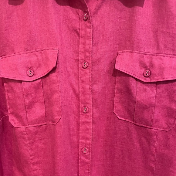 Fushia Pink Charter Club Button Up Shirt - Picture 2 of 4